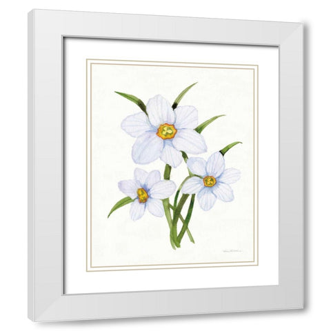 Easter Blessing Flowers I White Modern Wood Framed Art Print with Double Matting by McKenna, Kathleen Parr