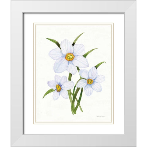 Easter Blessing Flowers I White Modern Wood Framed Art Print with Double Matting by McKenna, Kathleen Parr