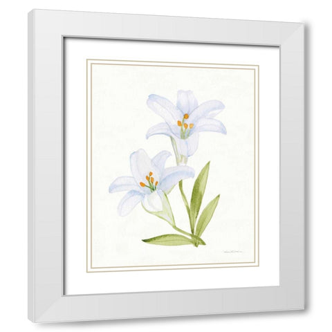 Easter Blessing Flowers IV White Modern Wood Framed Art Print with Double Matting by McKenna, Kathleen Parr