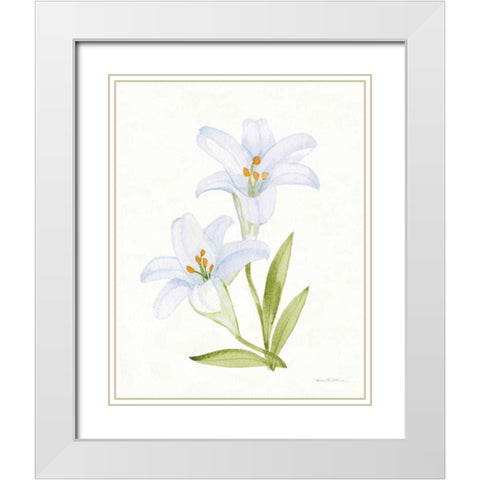 Easter Blessing Flowers IV White Modern Wood Framed Art Print with Double Matting by McKenna, Kathleen Parr