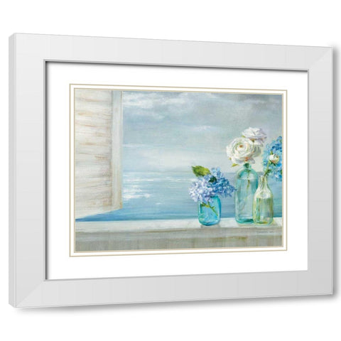 A Beautiful Day At the Beach - 3 Glass Bottles White Modern Wood Framed Art Print with Double Matting by Nai, Danhui