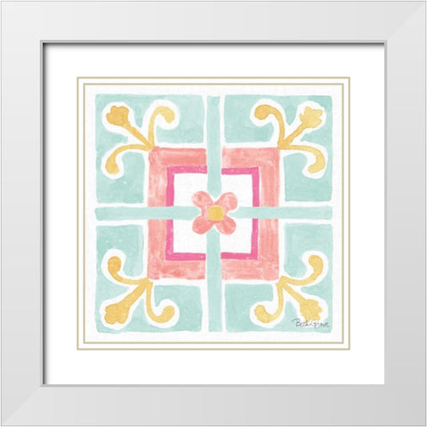 Watercolorful XI Turquoise White Modern Wood Framed Art Print with Double Matting by Grove, Beth
