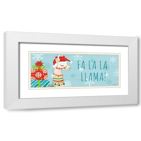 Lovely Llamas Christmas VI White Modern Wood Framed Art Print with Double Matting by Urban, Mary