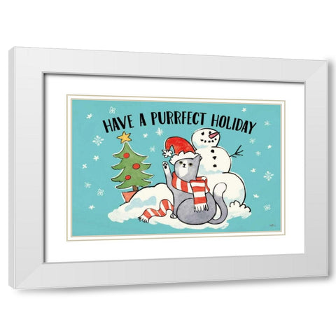 Santa Paws I White Modern Wood Framed Art Print with Double Matting by Penner, Janelle