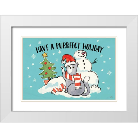 Santa Paws I White Modern Wood Framed Art Print with Double Matting by Penner, Janelle