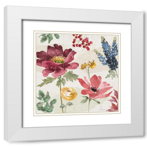 Watercolor Fall II White Modern Wood Framed Art Print with Double Matting by Grove, Beth