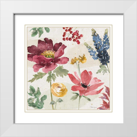 Watercolor Fall II White Modern Wood Framed Art Print with Double Matting by Grove, Beth