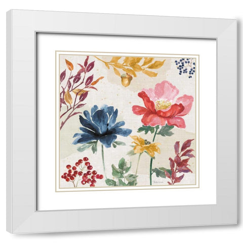 Watercolor Fall III White Modern Wood Framed Art Print with Double Matting by Grove, Beth