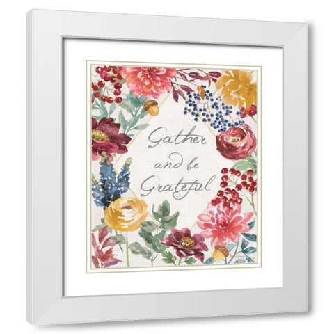 Watercolor Fall V White Modern Wood Framed Art Print with Double Matting by Grove, Beth