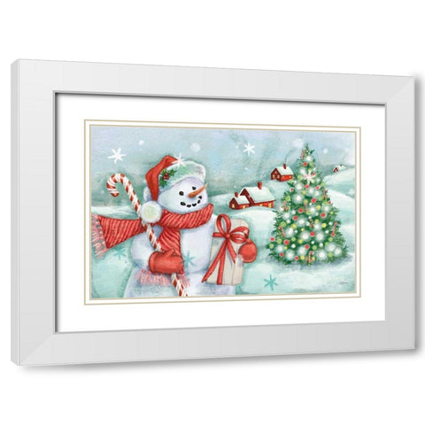 Classic Snowmen I White Modern Wood Framed Art Print with Double Matting by Urban, Mary