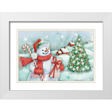 Classic Snowmen I White Modern Wood Framed Art Print with Double Matting by Urban, Mary