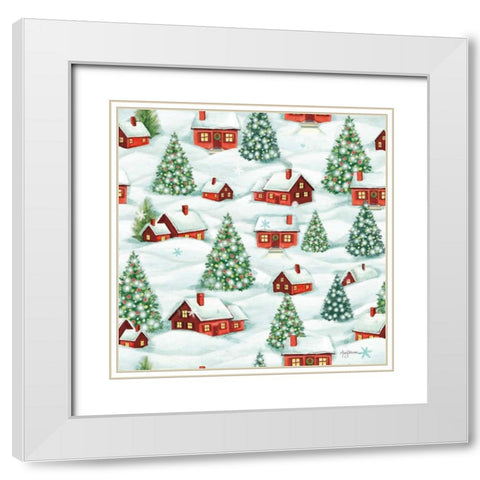 Classic Snowmen Step 04 White Modern Wood Framed Art Print with Double Matting by Urban, Mary