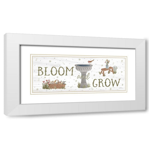 Blooming Garden VIII White Modern Wood Framed Art Print with Double Matting by Marshall, Laura