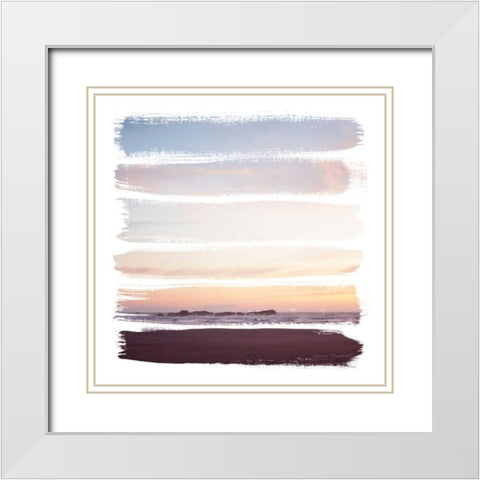 Sunset Stripes III White Modern Wood Framed Art Print with Double Matting by Marshall, Laura