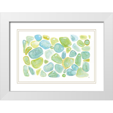 Seaglass Abstract White Modern Wood Framed Art Print with Double Matting by Averinos, Melissa