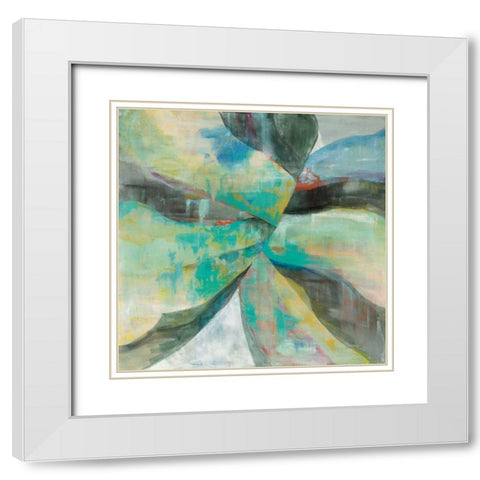 In the Valley Abstract I White Modern Wood Framed Art Print with Double Matting by Nai, Danhui