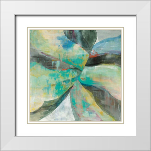 In the Valley Abstract I White Modern Wood Framed Art Print with Double Matting by Nai, Danhui