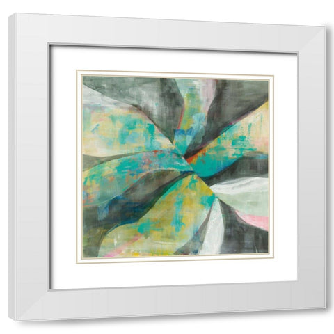 In the Valley Abstract II White Modern Wood Framed Art Print with Double Matting by Nai, Danhui