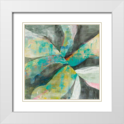 In the Valley Abstract II White Modern Wood Framed Art Print with Double Matting by Nai, Danhui
