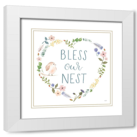Spring Sentiments VII on White White Modern Wood Framed Art Print with Double Matting by Jackson, Jenaya