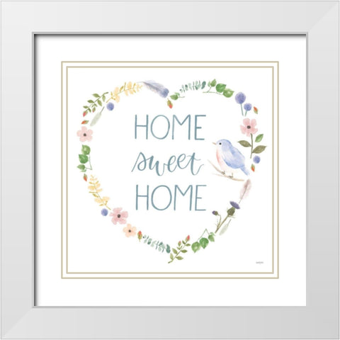 Spring Sentiments VIII on White White Modern Wood Framed Art Print with Double Matting by Jackson, Jenaya