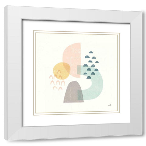 Happy Thoughts I White Modern Wood Framed Art Print with Double Matting by Hershey, Moira