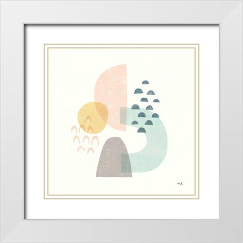 Happy Thoughts I White Modern Wood Framed Art Print with Double Matting by Hershey, Moira