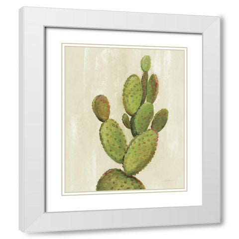 Front Yard Cactus I White Modern Wood Framed Art Print with Double Matting by Vassileva, Silvia