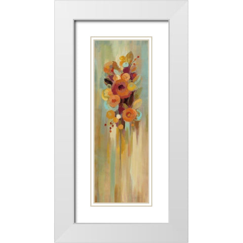 Tall Autumn Flowers I White Modern Wood Framed Art Print with Double Matting by Vassileva, Silvia