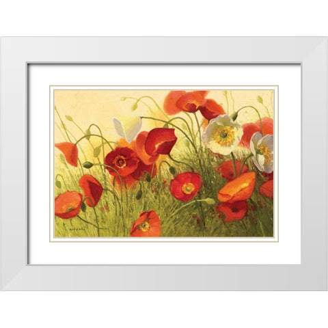 Havin a Heat Wave - Wag White Modern Wood Framed Art Print with Double Matting by Novak, Shirley