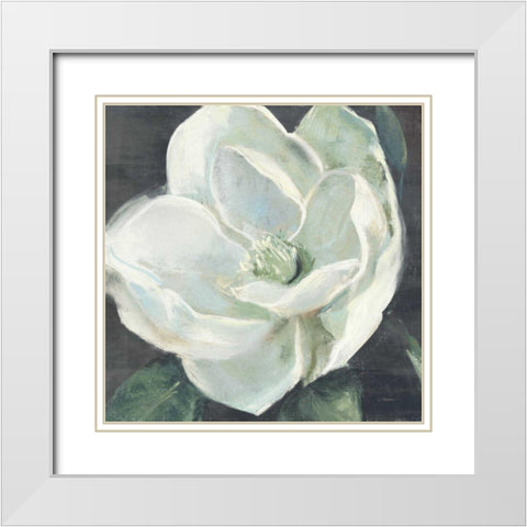 Magnolia III Sage White Modern Wood Framed Art Print with Double Matting by Rowan, Carol