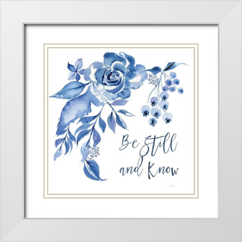 Delft Delight I Know White Modern Wood Framed Art Print with Double Matting by Rice, Kristy