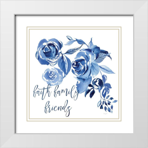 Delft Delight IV Faith White Modern Wood Framed Art Print with Double Matting by Rice, Kristy