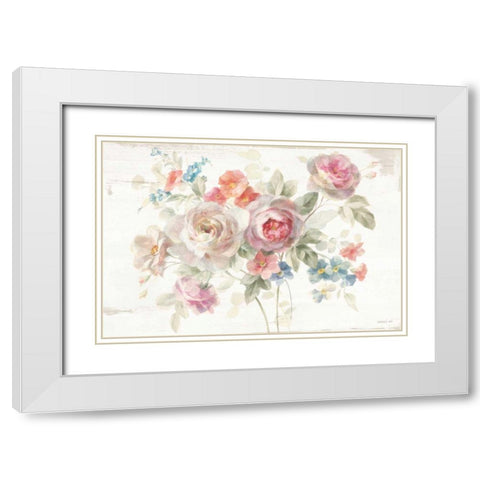 Cottage Garden I White Modern Wood Framed Art Print with Double Matting by Nai, Danhui