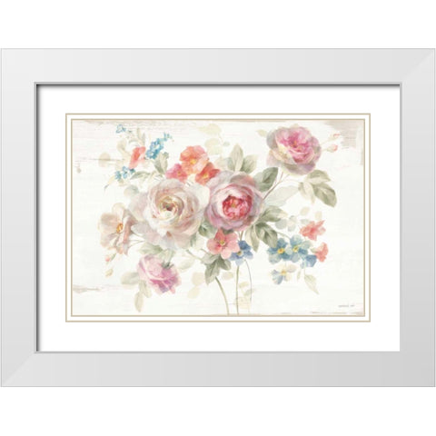 Cottage Garden I White Modern Wood Framed Art Print with Double Matting by Nai, Danhui