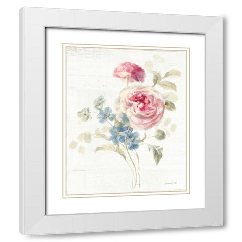 Cottage Garden II White Modern Wood Framed Art Print with Double Matting by Nai, Danhui