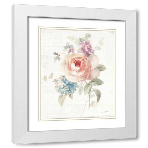 Cottage Garden III White Modern Wood Framed Art Print with Double Matting by Nai, Danhui