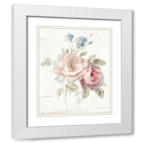 Cottage Garden IV White Modern Wood Framed Art Print with Double Matting by Nai, Danhui