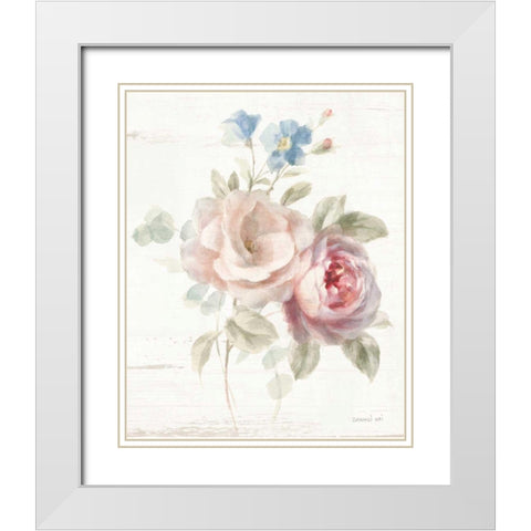 Cottage Garden IV White Modern Wood Framed Art Print with Double Matting by Nai, Danhui