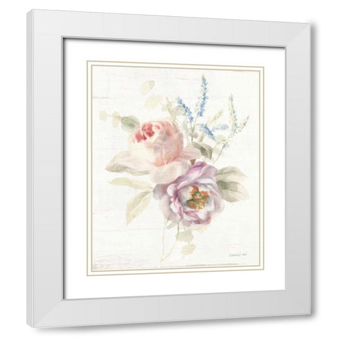 Cottage Garden V White Modern Wood Framed Art Print with Double Matting by Nai, Danhui