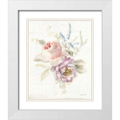 Cottage Garden V White Modern Wood Framed Art Print with Double Matting by Nai, Danhui
