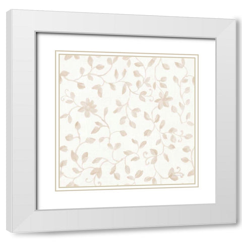 Cottage Garden Pattern VIA White Modern Wood Framed Art Print with Double Matting by Nai, Danhui