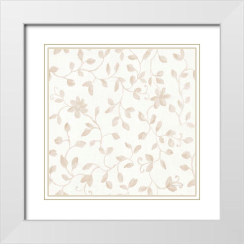 Cottage Garden Pattern VIA White Modern Wood Framed Art Print with Double Matting by Nai, Danhui