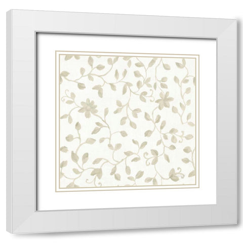 Cottage Garden Pattern VIB White Modern Wood Framed Art Print with Double Matting by Nai, Danhui