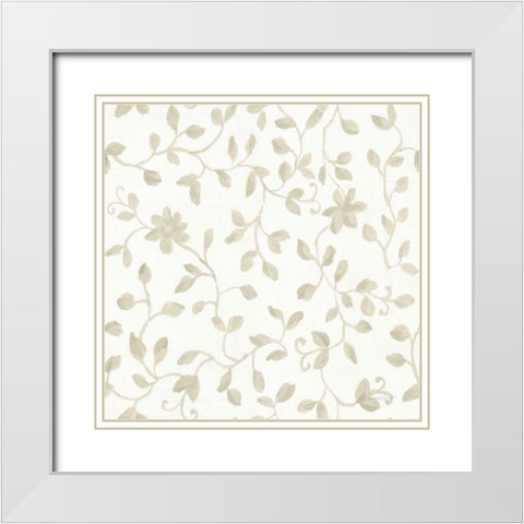 Cottage Garden Pattern VIB White Modern Wood Framed Art Print with Double Matting by Nai, Danhui