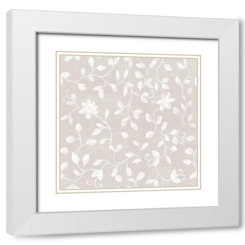 Cottage Garden Pattern VIIA White Modern Wood Framed Art Print with Double Matting by Nai, Danhui