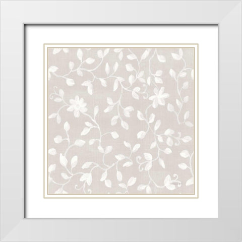 Cottage Garden Pattern VIIA White Modern Wood Framed Art Print with Double Matting by Nai, Danhui