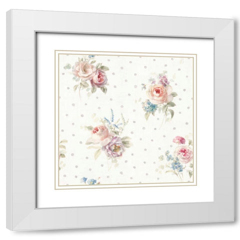 Cottage Garden Pattern VIIIA White Modern Wood Framed Art Print with Double Matting by Nai, Danhui