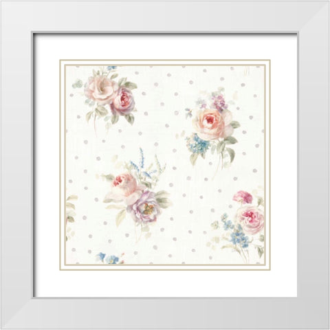 Cottage Garden Pattern VIIIA White Modern Wood Framed Art Print with Double Matting by Nai, Danhui