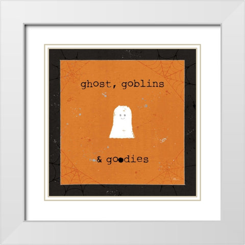 Spooky Cuties III Ghost White Modern Wood Framed Art Print with Double Matting by Pela Studio